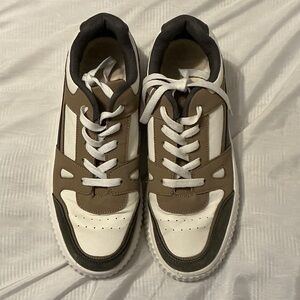 Stylish Women's White Grey and Brown Athletic Shoes